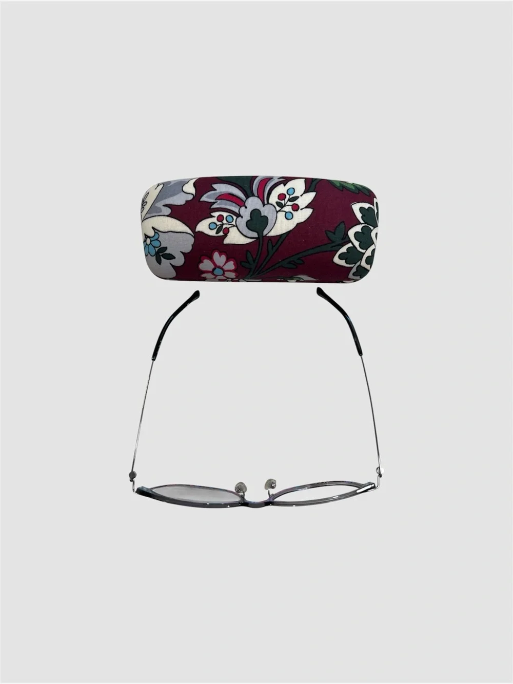 Vera Bradley Eyeglasses Bordeaux Blooms Clamshell Hard Shell Eyeglass
